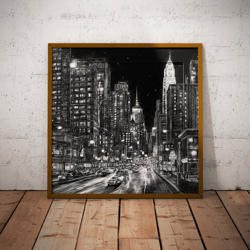 noire new york city - downloadable and printable digital drawing
