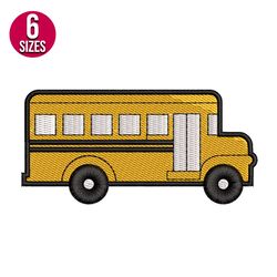 school bus embroidery design, machine embroidery design, instant download