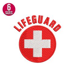 lifeguard machine embroidery design, digital download, instant download