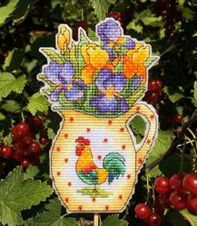 iris cross stitch pattern jug cross stitch pattern flower cross stitch pattern cock cross stitch pattern pdf