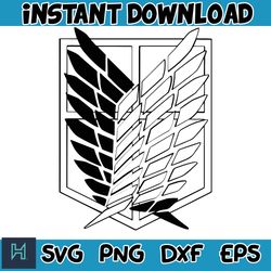 attack svg ,attack on titan svg, 4 titan set logo svg, wings svg, mangan svg (42)