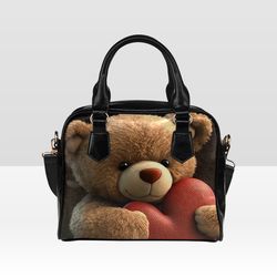 cute bear with heart shoulder bag