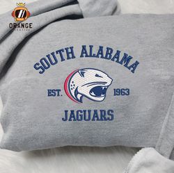 South Alabama Jaguars Embroidered Sweatshirt, NCAA Embroidered Shirt, Embroidered Hoodie, Unisex T-Shirt