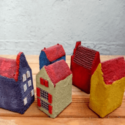 set of 5 little houses "amsterdam" 2,4'' each