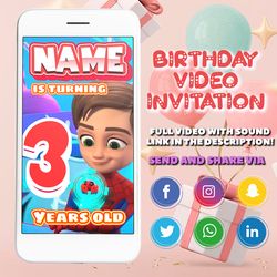 spidey and his amazing friends animated digital invitation for birthday party, spiderman, miles morales, spidergwen