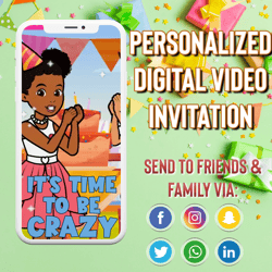 gracie's corner birthday video invitation, gracie animated invite, gracie digital custom invite, gracie birthday