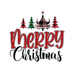 buffalo plaid merry christmas svg, buffalo plaid chrismas tree svg png