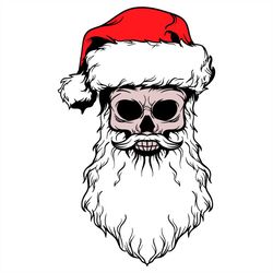 santa claus skull christmas svg