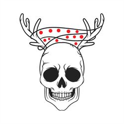 reindeer skull wearing string light svg