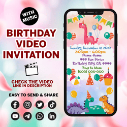 jurassic world video invitation, jurassic park animated invitation, dinosaur animated video, jurassic world party
