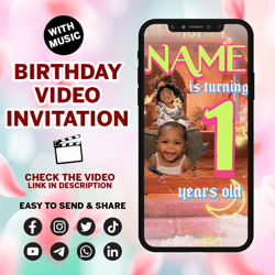 encanto birthday party video invitation, encanto animated invite video, madrigal digital custom invite, birthday