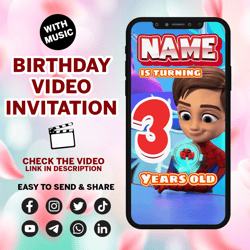 spidey and his amazing friends animated digital invitation for birthday party, spiderman, miles morales, spidergwen