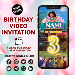 encanto video invitation, encanto birthday invitation video, madrigal invitation video, personalized invitation video