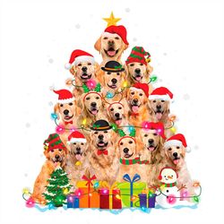 cute dogs christmas tree png sublimation designs