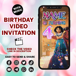 encanto video invitation, encanto birthday invitation video, madrigal invitation video, personalized invitation video