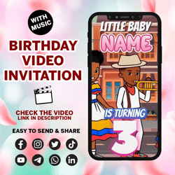 gracies corner birthday party video invitation, gracie corners invitation, gracies corner video invite