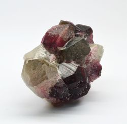 cherry tourmaline and quartz crystals