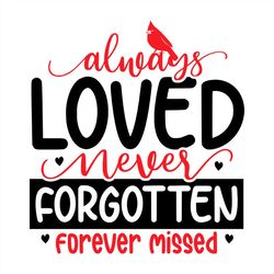 always loved never forgotten forever missed png sublimation designs