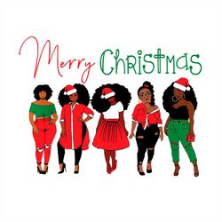 merry christmas black girl png sublimation designs