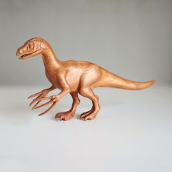 wooden dinosaur therezinosaurus, wooden hand carved sculpture