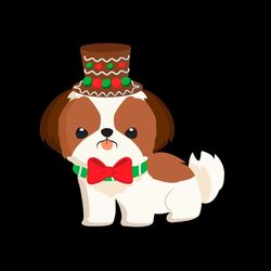 cute christmas dog red christmas bow png sublimation design