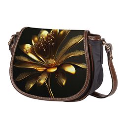 saddle bag beautiful and elegant style for every situation 6d golden flower pattern