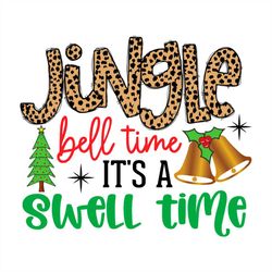 jingle bell time it's a swell time leopard pattern png sublimation desgin