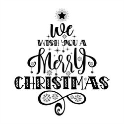 we wish you a merry christmas snowflake silhouette svg