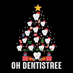 oh dentistree teeth christmas tree svg png
