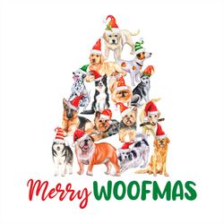 merry woofmas dog christmas tree png sublimation designs