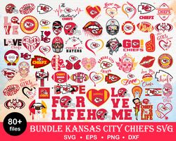 80  kansas city chiefs bundle svg, chiefs bundle svg, nfl svg, png, dxf, eps digital file