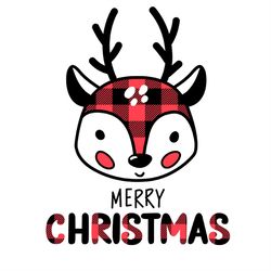 buffalo plaid reindeer merry christmas svg png