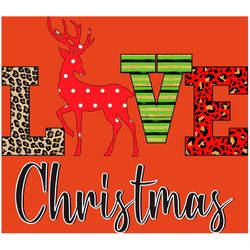 love christmas reindeer leopard png sublimation designs