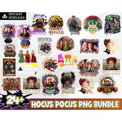 24 hocus pocus bundle png, hocus pocus png bundle, bunch of hocus pocus, halloween design, happy halloween bundle instan