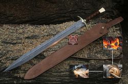 viking swords handmade forged damascus steel