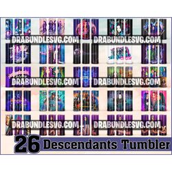 26 descendants tumbler bundle film 20oz skinny straight &tapered designs,sublimation tumbler designs,film tumbler design