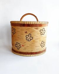 large bread box, large birch bark box