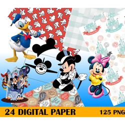 20 mickey mouse digital paper, mickey background, polka dots, decorative paper, mickey mouse, mickey digital paper, mick