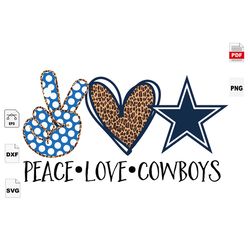 peace love cowboys, sport svg, dallas cowboy svg, nfl sport svg, nfl svg, nfl football, peace svg, love svg, heart svg,