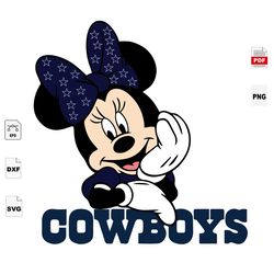 minnie cowboy, sport svg, minnie svg, minnie mouse svg, mickey svg, disney svg, dallas cowboy svg, nfl sport svg, nfl sv