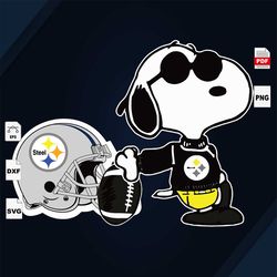 pittsburgh steelers and snoopy, sport svg, snoopy svg, pittsburgh steelers svg, nfl sport svg, nfl svg, nfl football, fo