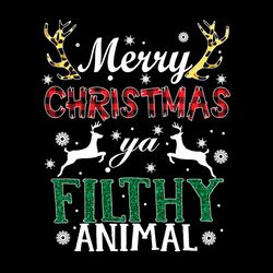 merry christmas ya filthy animal reindeer svg png