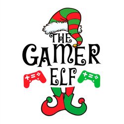 the gamer elf christmas svg png