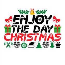 enjoy the day christmas bell snowflake christmas gift svg png