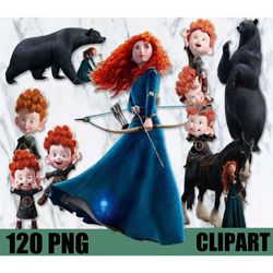 120 brave clipart merida bundle, princess disney clipart, disney brave clipart, merida png, disney brave, arrow png