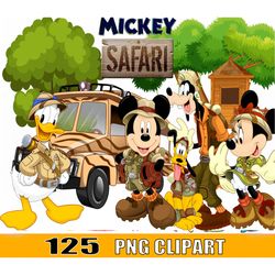 125 mickey safari clipart png, mickey and friends jungle animals, minnie giraffe goofy pluto, disney clipart