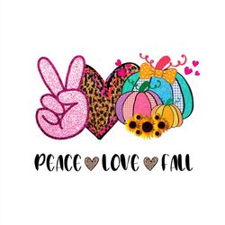 peace love fall png, love cute pumpkin png sublimation designs