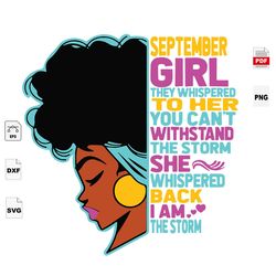 you cannot withstand the storm, september girl, i am the storm, black girl svg, september birthday svg, birthday in sept