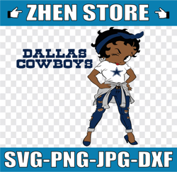 betty boop dallas cowboys png file for sublimation, betty boop bundle, digital download