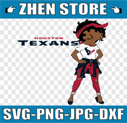 betty boop houston texans png file for sublimation, betty boop bundle, digital download